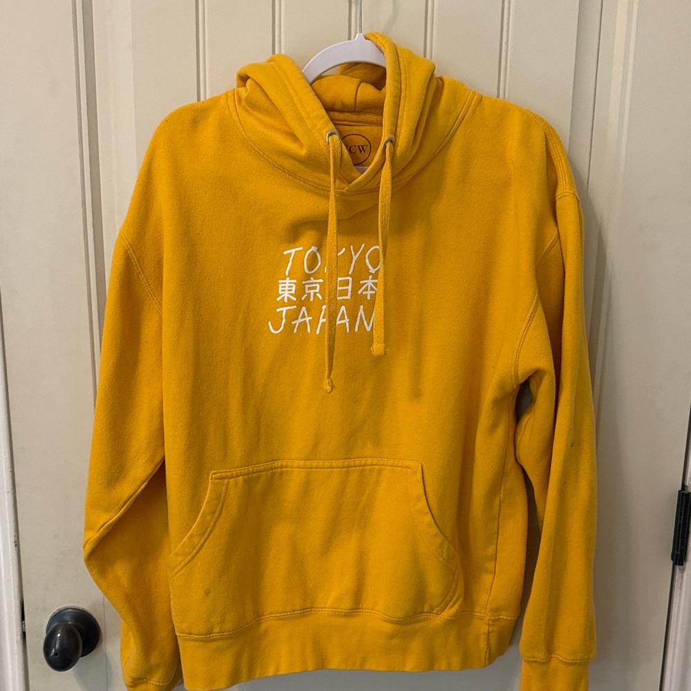 Cozy Yellow Hoodie with Tokyo Japan Design